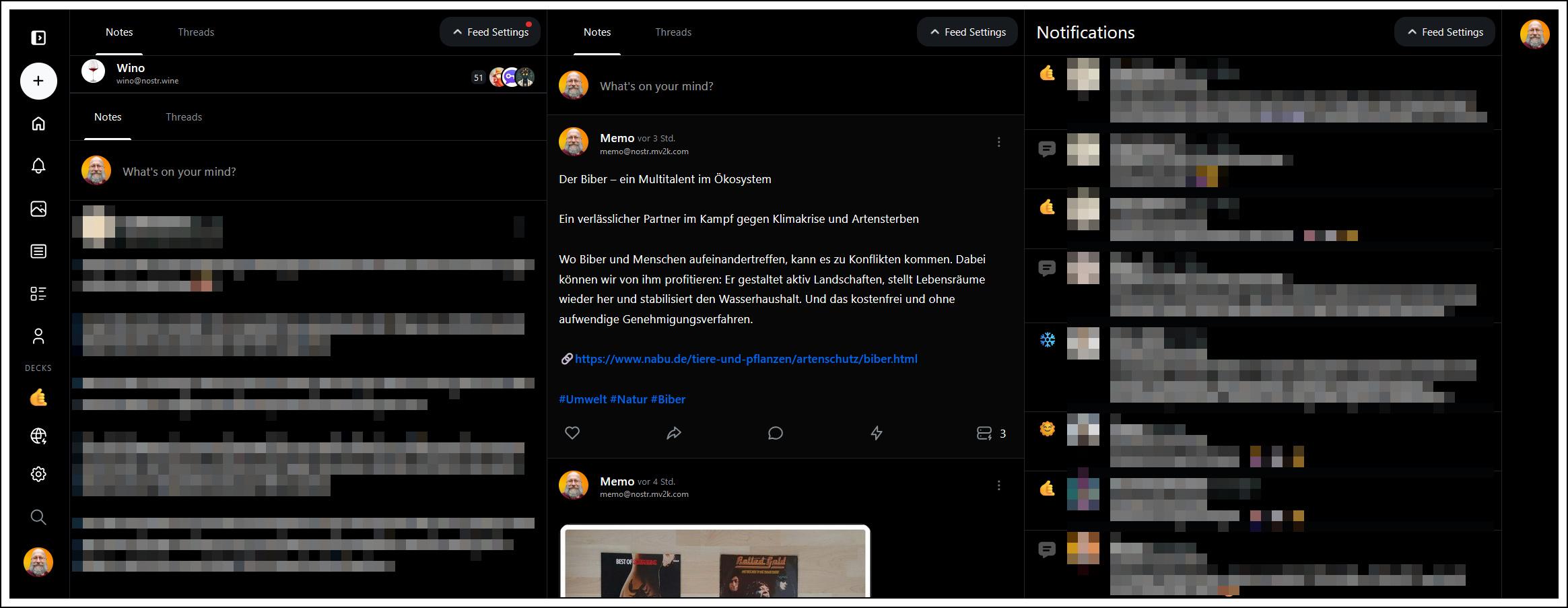 Bildbeschreibung: 
Screenshot aus dem Nostr Webclient Nosotros.