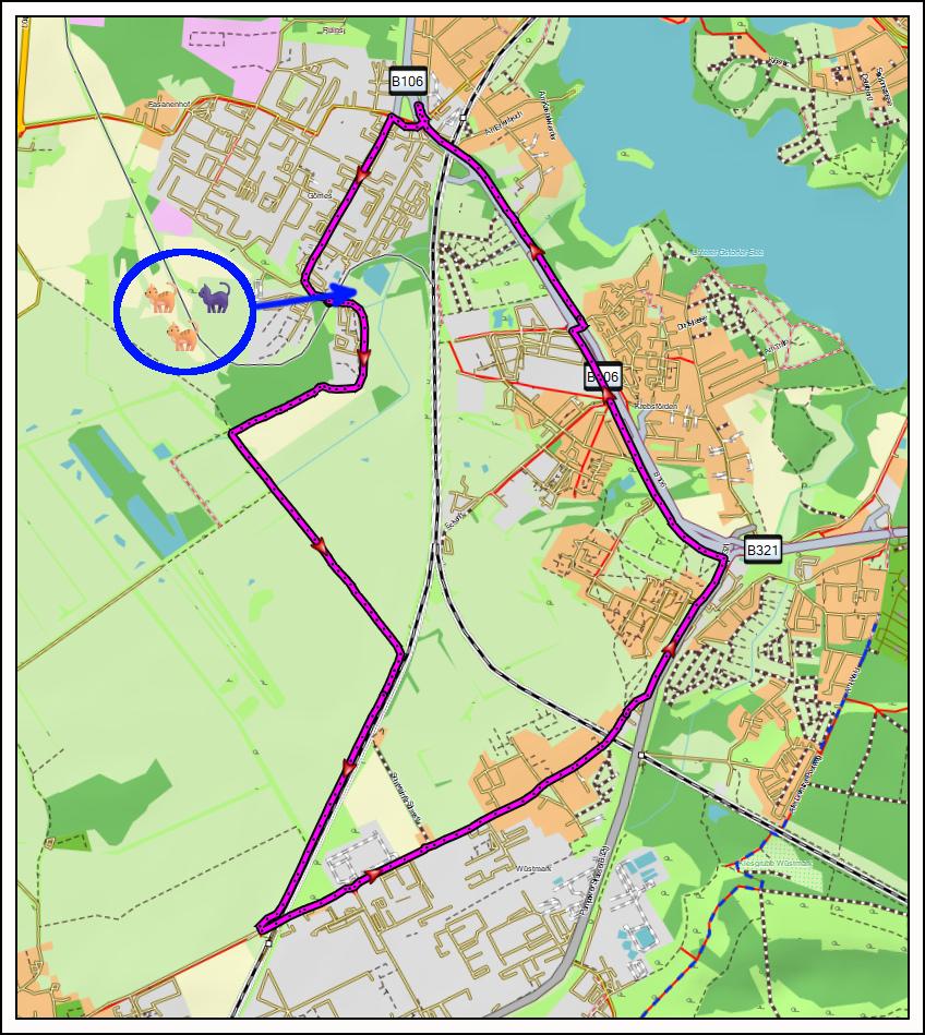 Bildbeschreibung: 
Screenshot der heutigen Rundtour aus BaseCamp.