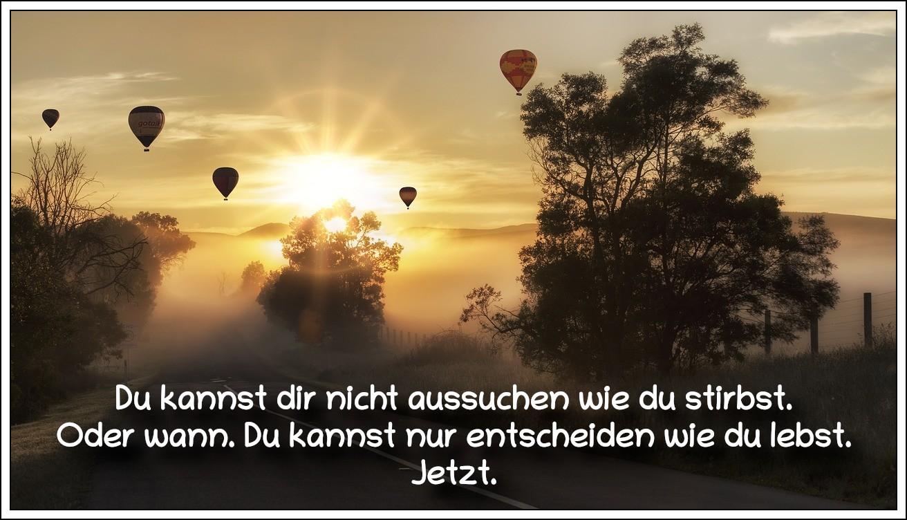 Bildbeschreibung: 
Ein nebliger Morgen. Heißluftballone schweben vor der aufgehenden Sonne. Unten auf dem Bild ein Zitat der US-amerikanischen Folk-Sängerin und -Gitarristin, Bürgerrechtlerin, Pazifistin und Umweltaktivistin Joan Baez.