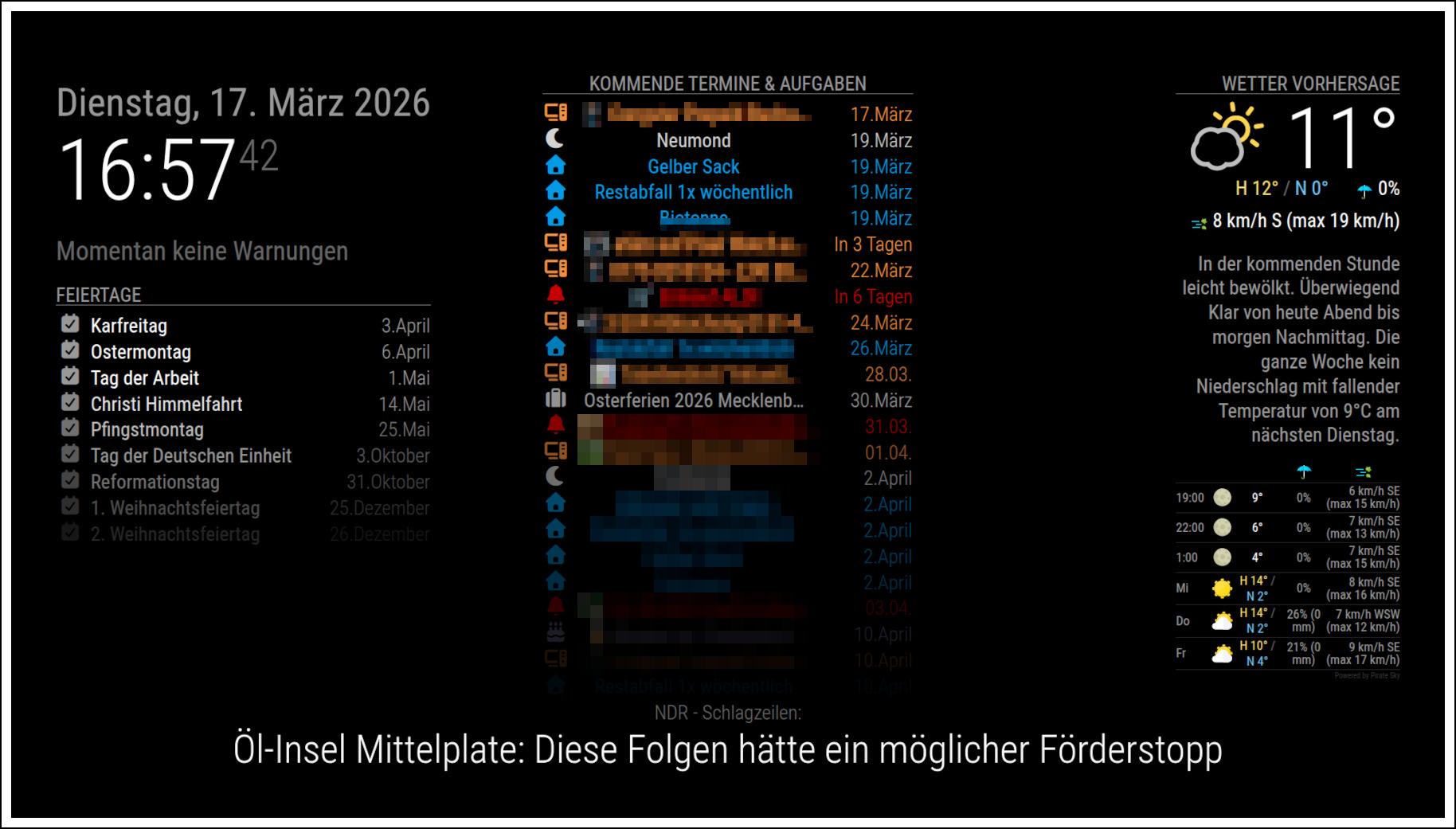 Bildbeschreibung: 
Ein Screenshot aus MagicMirror.