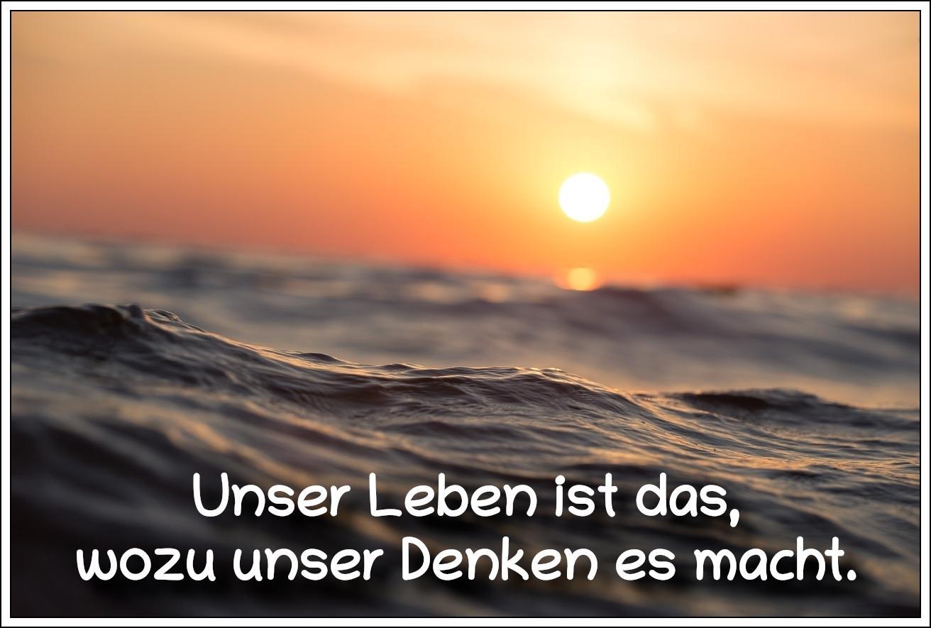Bildbeschreibung: 
Ein Sonnenaufgang über dem Meer. Auf dem Bild ein Zitat des römischen Philosophen Marcus Aurelius.